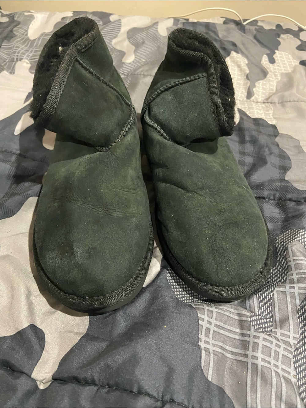 UGG Black Plush Lined Slip-On Shoe